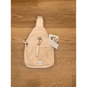 Wilo the Label one shoulder mesh sling bag clay/light beige/cream NWT